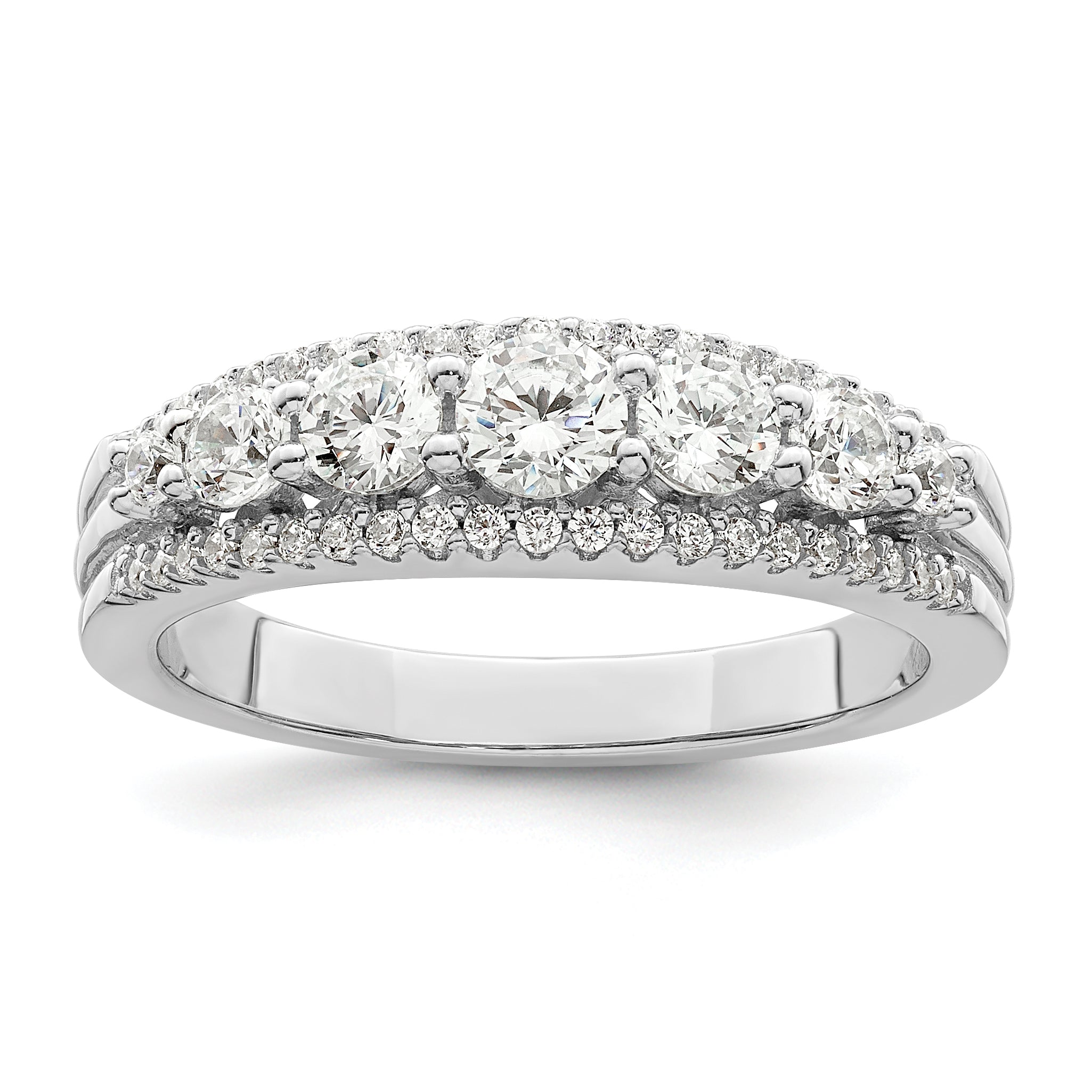 Sterling Silver Rhodium plated CZ Ring Main image