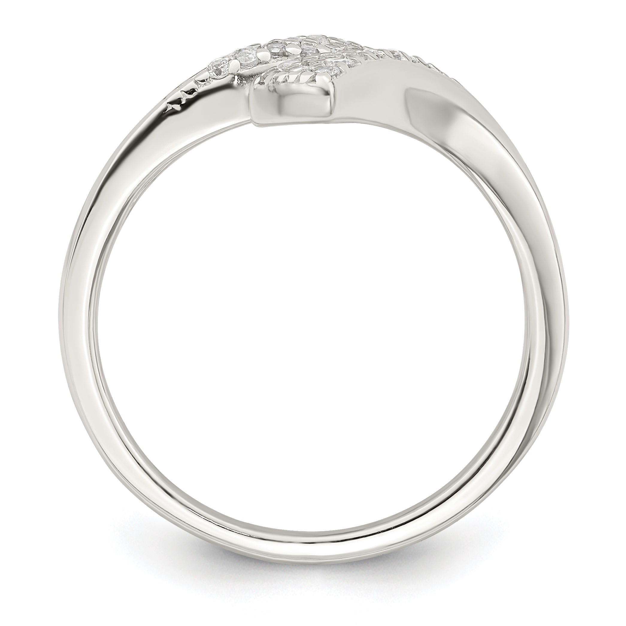 Sterling Silver Polished CZ Fancy Bypass Ring Secondary image