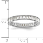 Sterling Silver Polished Rhodium-plated Channel Set CZ Band