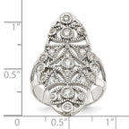 Sterling Silver Polished Fancy CZ Ring