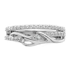 Sterling Silver Rhodium-plated CZ Twist Ring