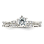 Cubic Zirconia Engagement Ring Set in Sterling Silver, Size 6–8 - Sophia Jewelers