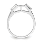 Sterling Silver Rhodium-plated CZ Two Piece Wedding Set Rings