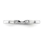 Sterling Silver Rhodium-plated CZ Two Piece Wedding Set Rings