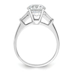 Sterling Silver Rhodium-plated CZ Two Piece Wedding Set Rings