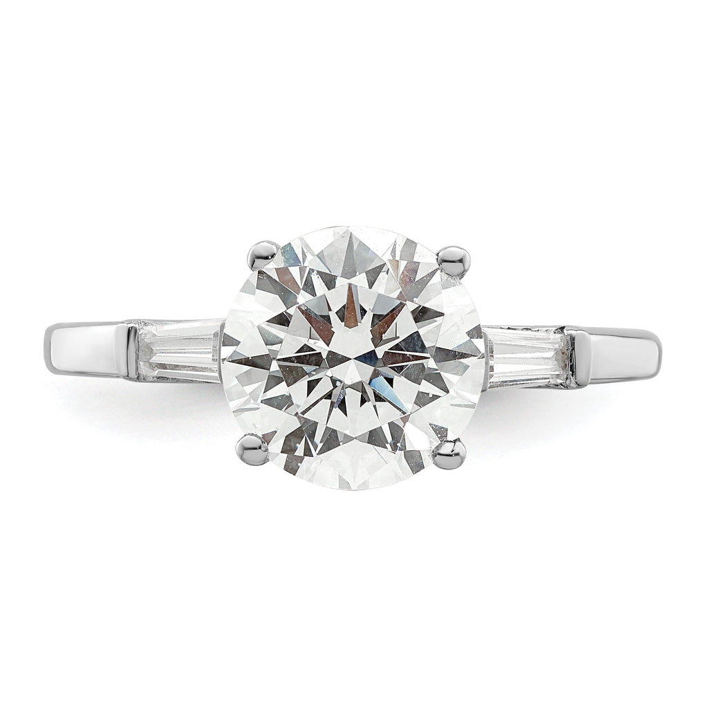 Sterling Silver Rhodium-plated CZ Two Piece Wedding Set Rings