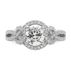Sterling Silver Rhodium plated 2 piece CZ Bridal Ring Set