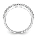 Sterling Silver Polished Rhodium-Plated Cubic Zirconi Trio 3 Ring Set