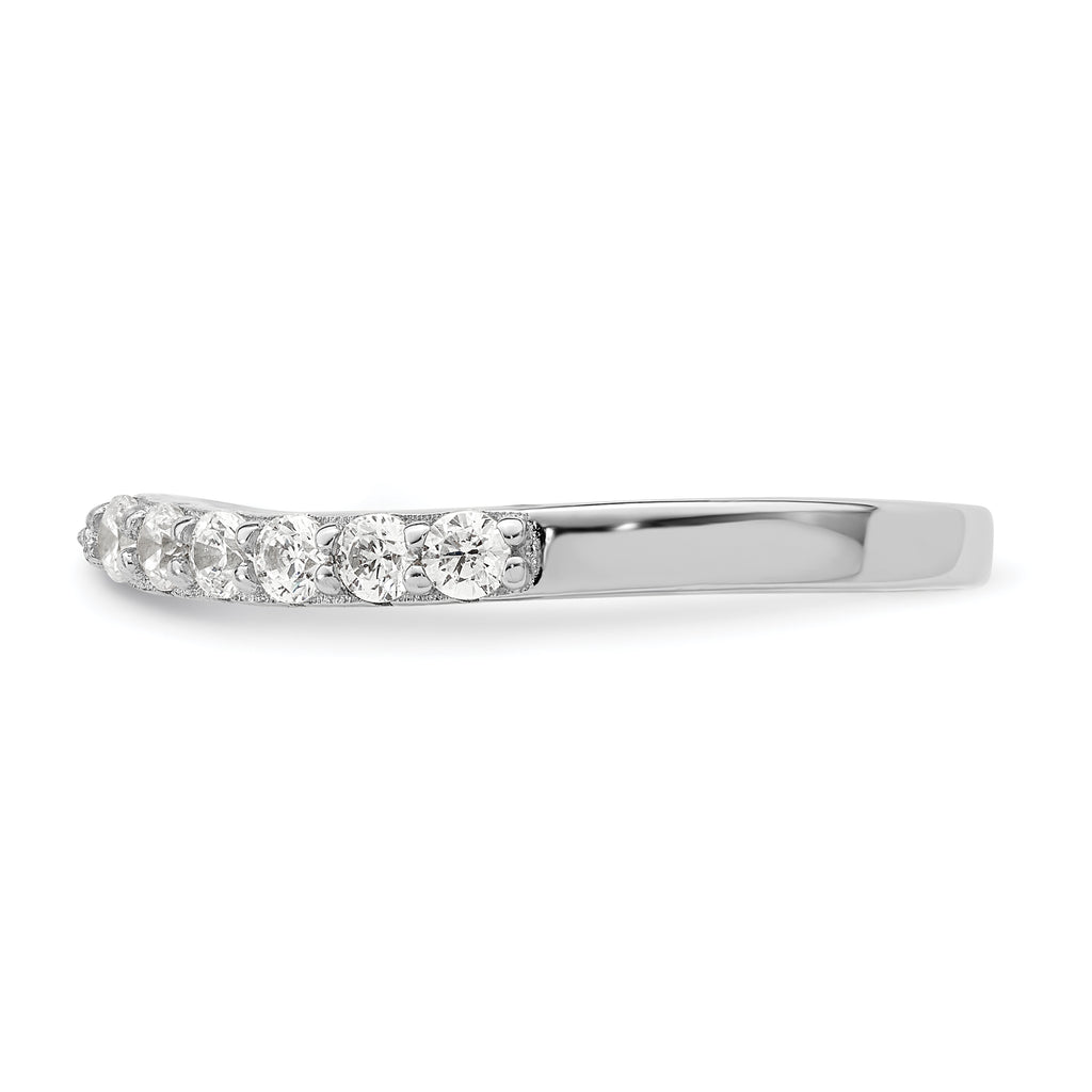 Sterling Silver Polished Rhodium-Plated Cubic Zirconi Trio 3 Ring Set