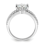 Sterling Silver Polished Rhodium-Plated Cubic Zirconi Trio 3 Ring Set