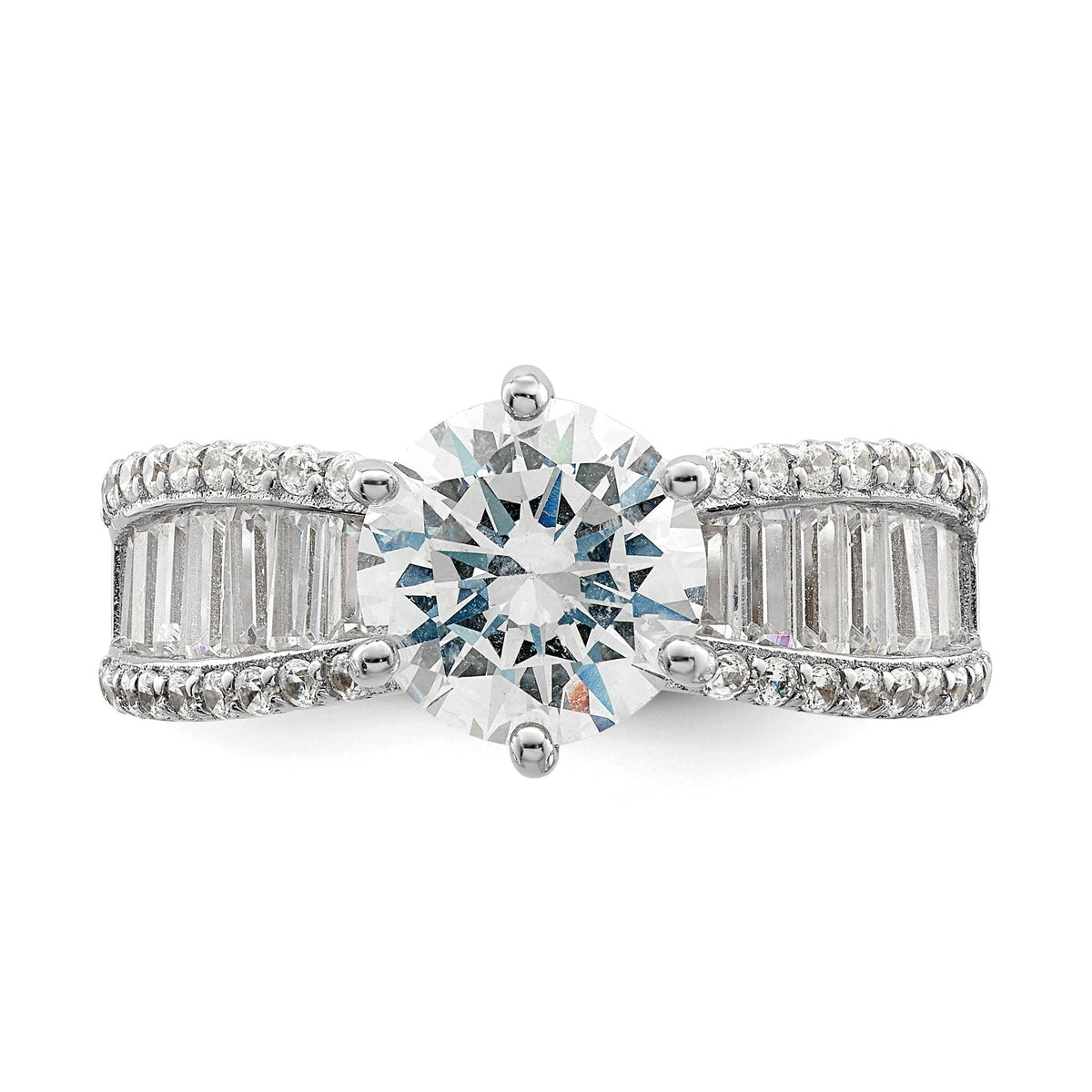 Cubic Zirconia Trio Ring Set in Sterling Silver, Size 8 - Sophia Jewelers