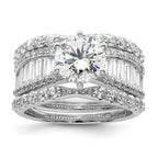 Cubic Zirconia Trio Ring Set in Sterling Silver, Size 8 - Sophia Jewelers