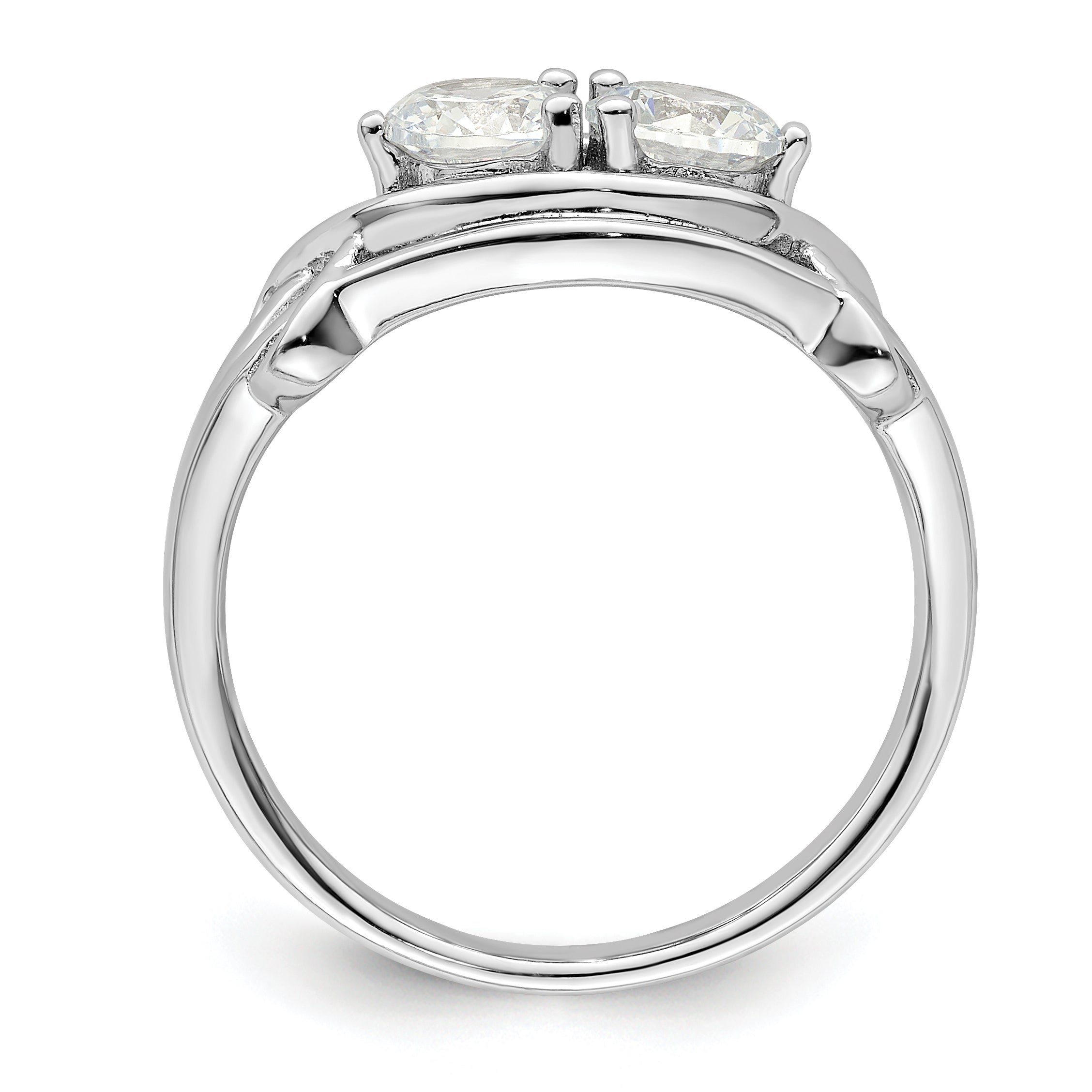 Sterling Silver Rhodium-plated CZ Ring Secondary image