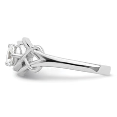 Sterling Silver Rhodium-plated CZ Ring
