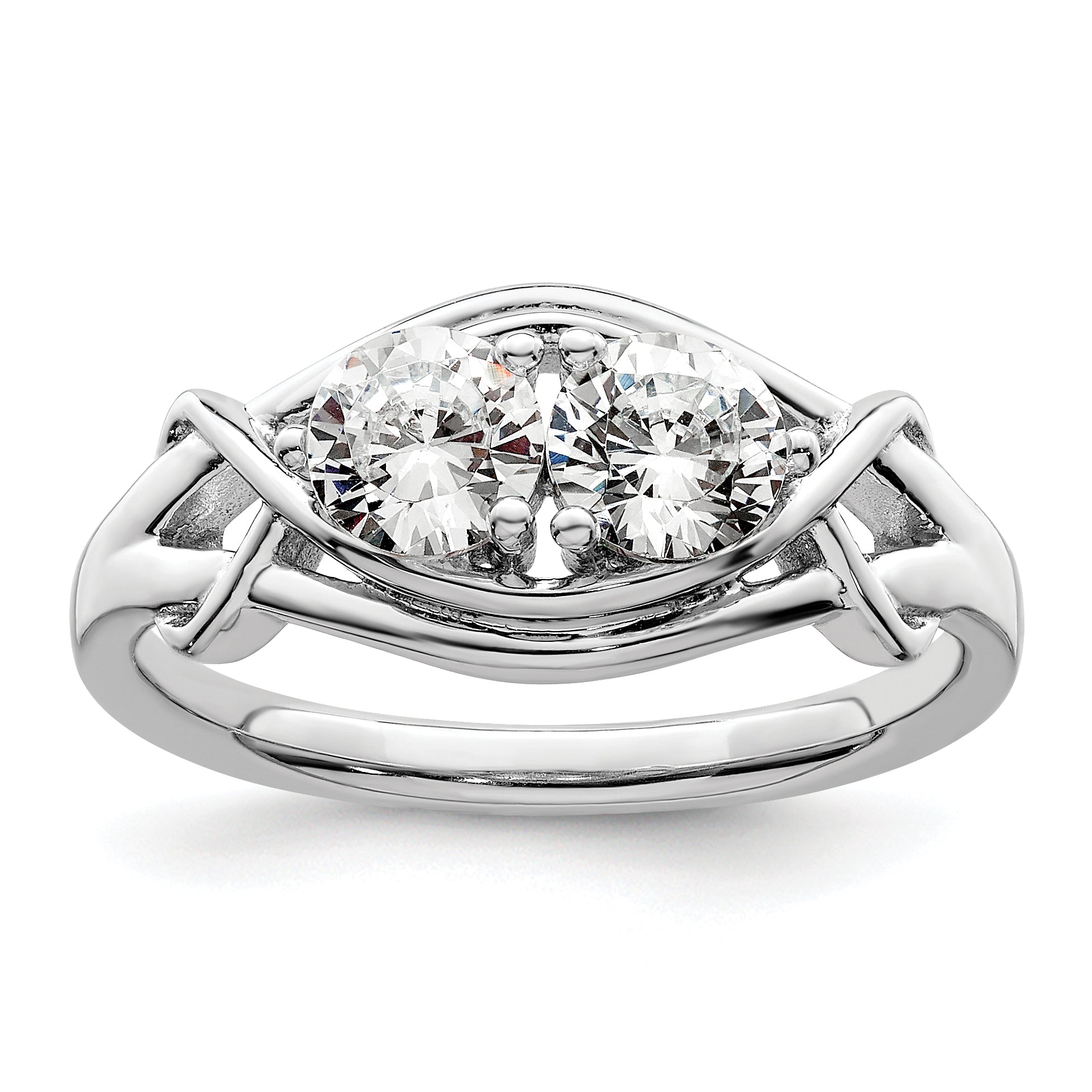 Sterling Silver Rhodium-plated CZ Ring Main image