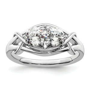 Cubic Zirconia Ring in Sterling Silver, 2.07mm, Size 6–7 - Sophia Jewelers