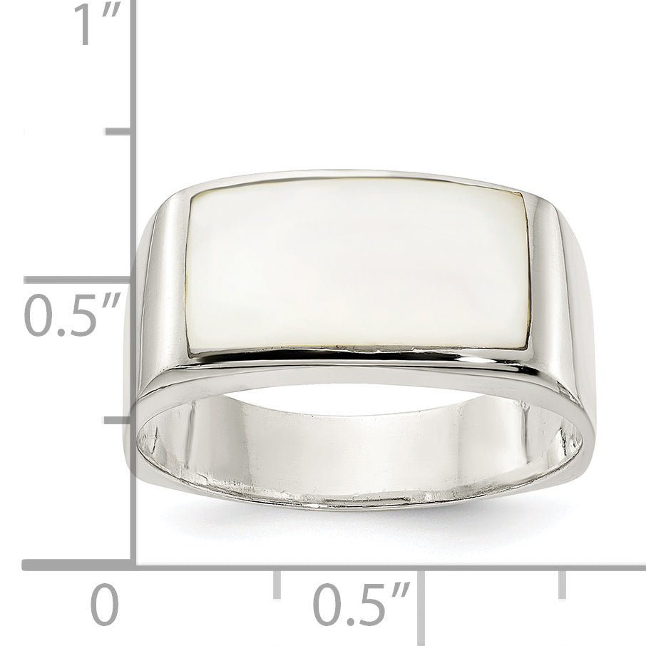 Sterling Silver Polished Mother of Pearl Ring Secondary image