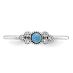 Sterling Silver Rhodium-plated Polished Lab Created Blue Opal Ring