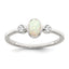 Sterling Silver Polished Cubic Zirconi and White Created Opal Ring