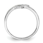 Sterling Silver Rhodium-Plated White Created Opal Inlay Heart Ring
