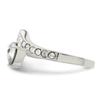 Sterling Silver CZ & Chinese Crystal Teardrop Ring