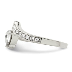 Sterling Silver CZ & Chinese Crystal Teardrop Ring