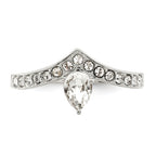 Sterling Silver CZ & Chinese Crystal Teardrop Ring