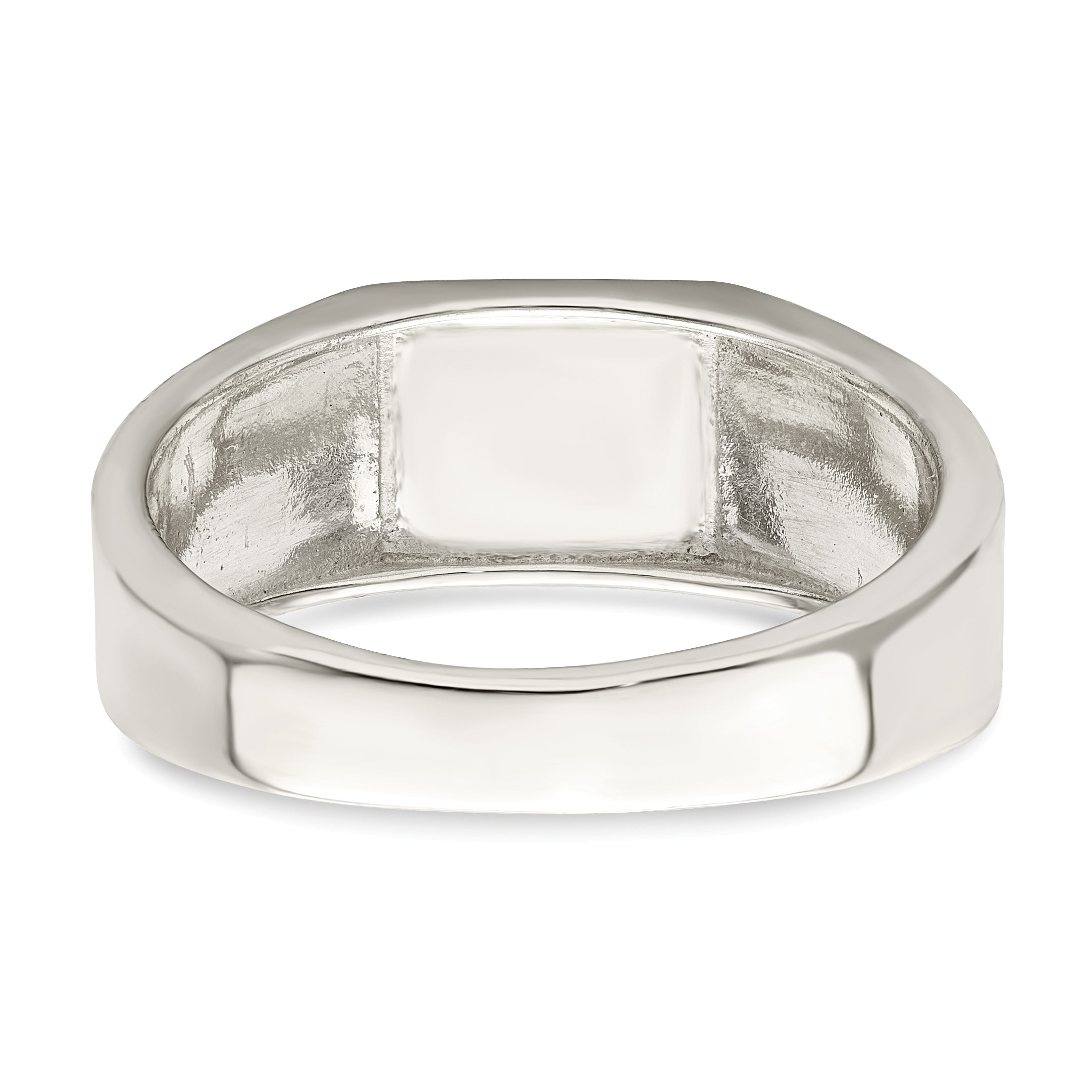 Sterling Silver Rhodium-plated Enameled Cross Ring