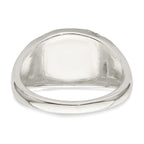 Sterling Silver Black Enameled Mens Skull and Crossbones Ring