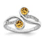 Sterling Silver Rhod-plated .60t.w. Citrine & White Topaz Swirl Ring