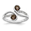 SS Rhod-plated .6t.w. Smoky Quartz & White Topaz Swirl Ring