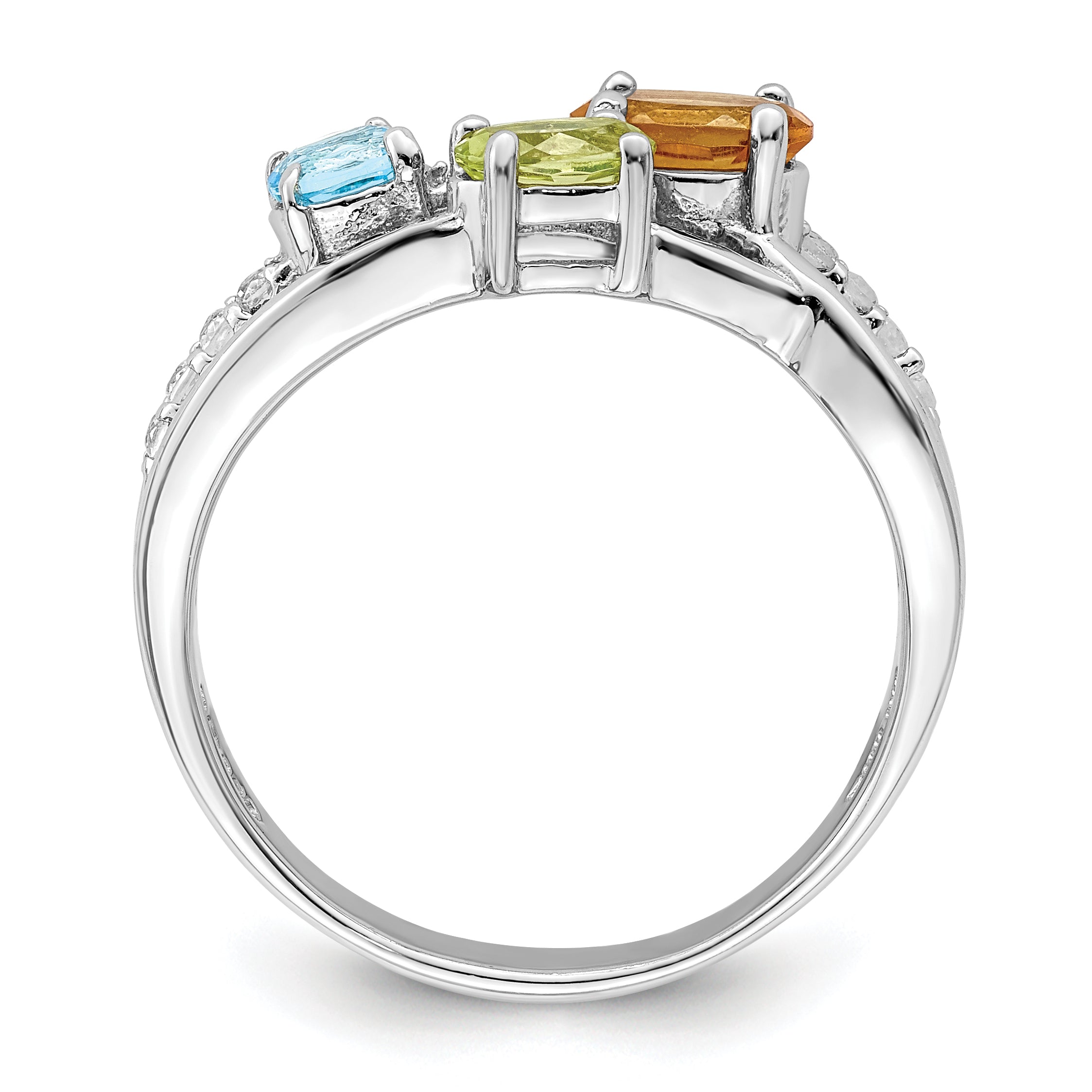 Sterling Silver RH-plated 1.09t.w. CI/PE/LSBT/WT Ring Secondary image