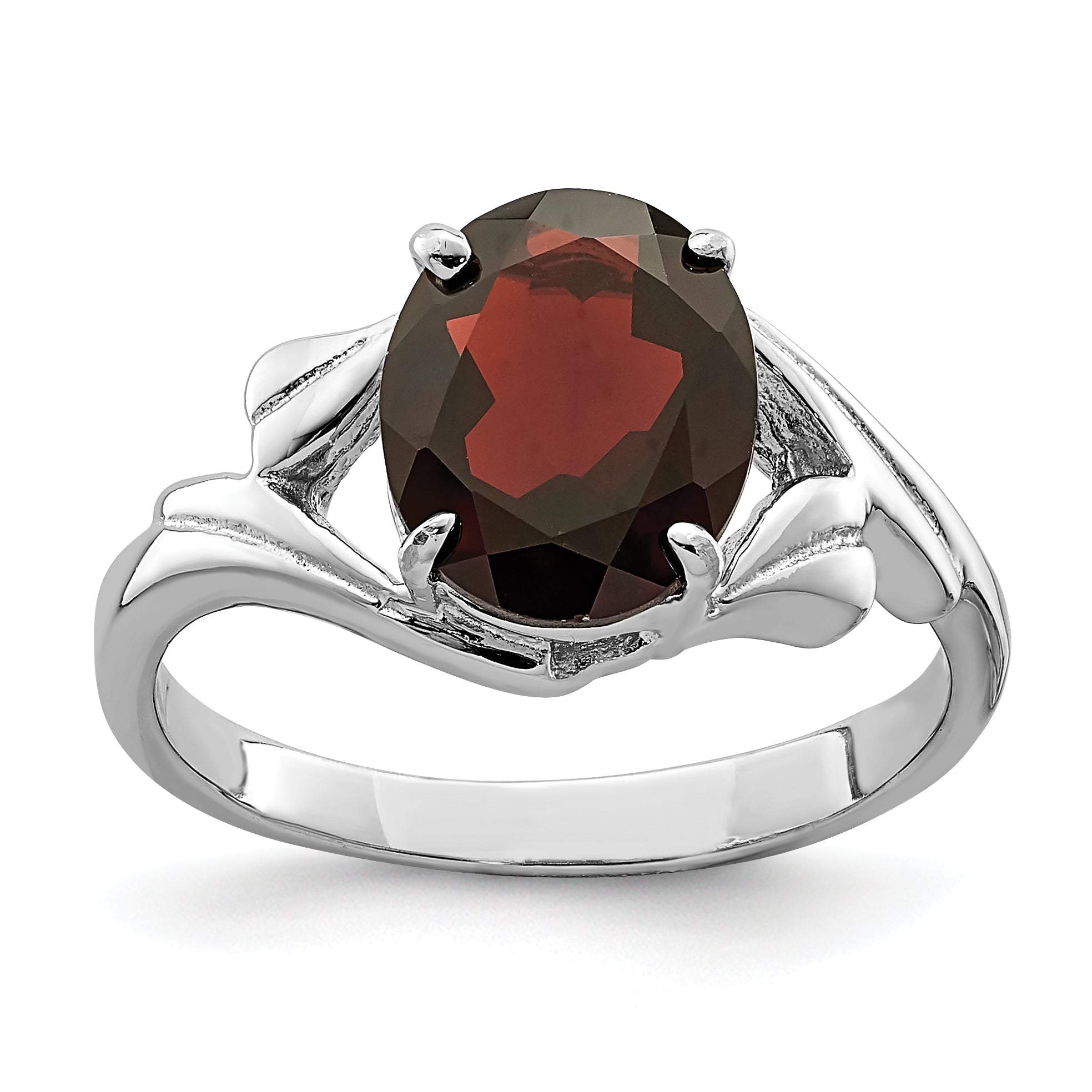 Sterling Silver Rhodium-plated Garnet Ring Main image