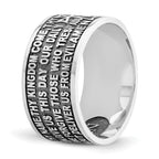 AMEN Sterling Silver Rhodium-plated Size 6.5 Lord's Prayer Ring