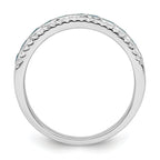 Sterling Silver Rhodium-Plated plated Aqua & White Cubic Zirconi Band