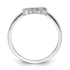 Sterling Silver RH-plated Multi-color Enameled Smiling Sun Children's Ring