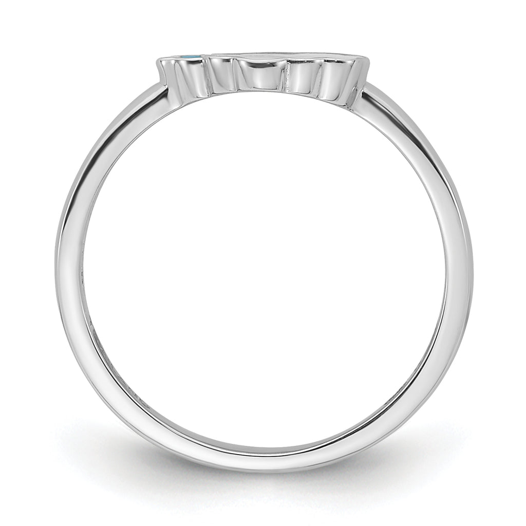Sterling Silver RH-plated Multi-color Enameled Rainbow Children's Ring