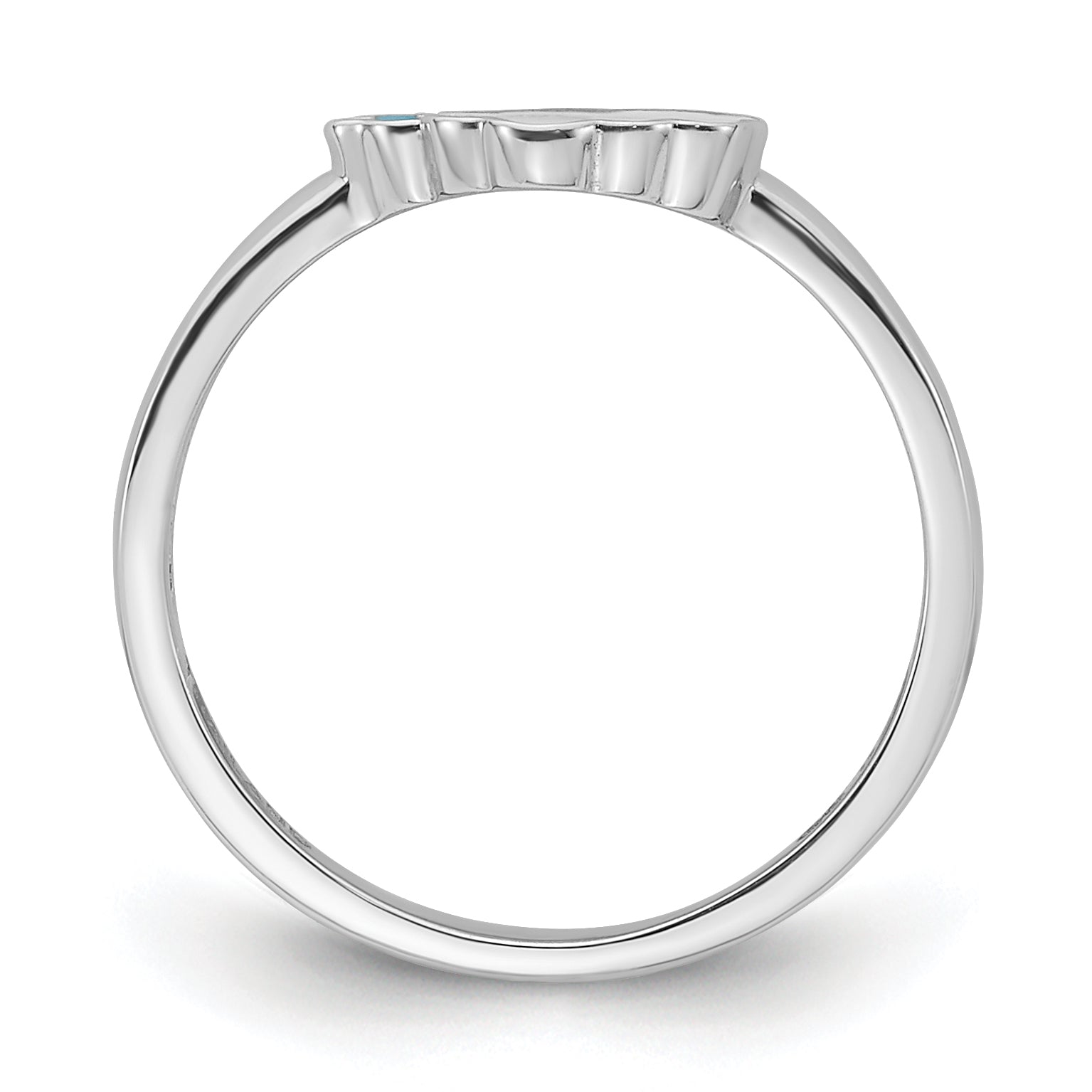Sterling Silver RH-plated Multi-color Enameled Rainbow Children's Ring