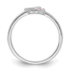 Sterling Silver Rhodium-plated Pink Enamel & CZ Dinosaur Children's Ring