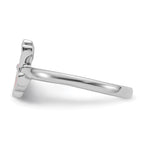 Sterling Silver Rhodium-plated Pink Enamel & CZ Dinosaur Children's Ring
