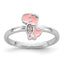Sterling Silver Rhodium-plated Pink Enamel & CZ Dinosaur Children's Ring