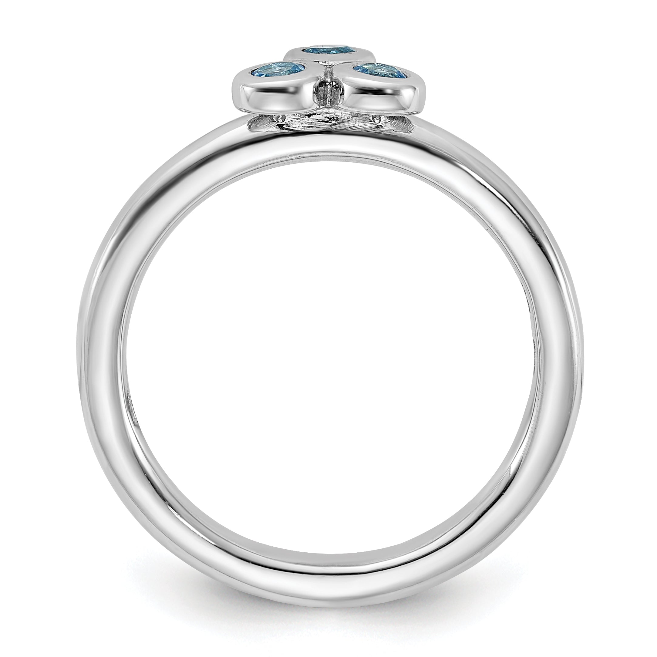 Sterling Silver Rhodium-plated Light Swiss Blue Topaz Ring Secondary image