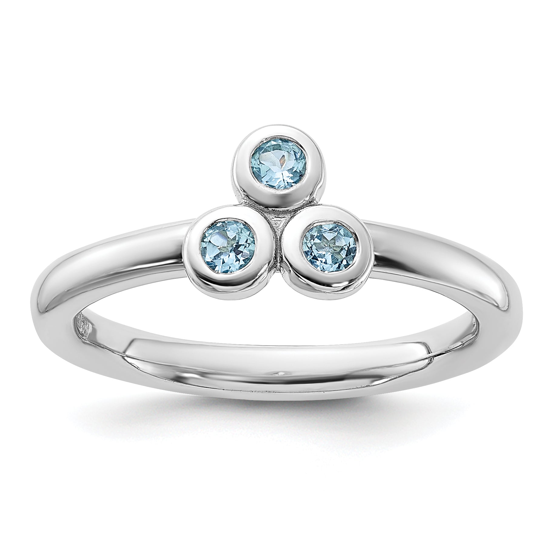 Sterling Silver Rhodium-plated Light Swiss Blue Topaz Ring Main image