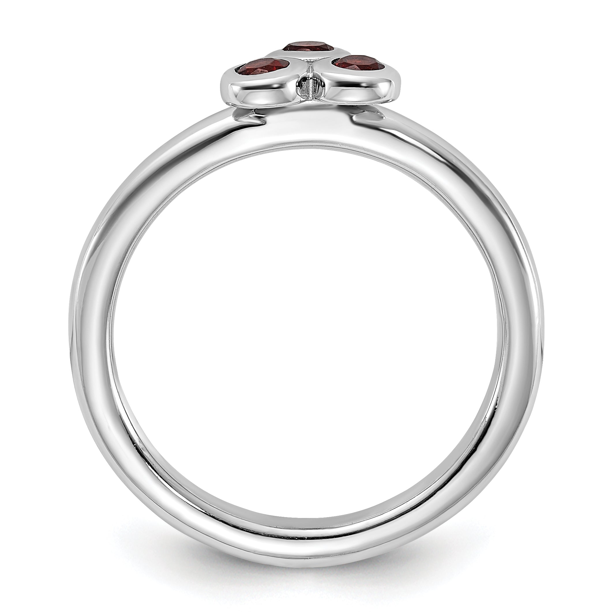 Sterling Silver Rhodium-Plated Garnet Ring Secondary image