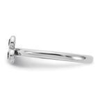 Sterling Silver Rhodium-Plated Garnet Ring