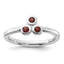 Sterling Silver Rhodium-Plated Garnet Ring