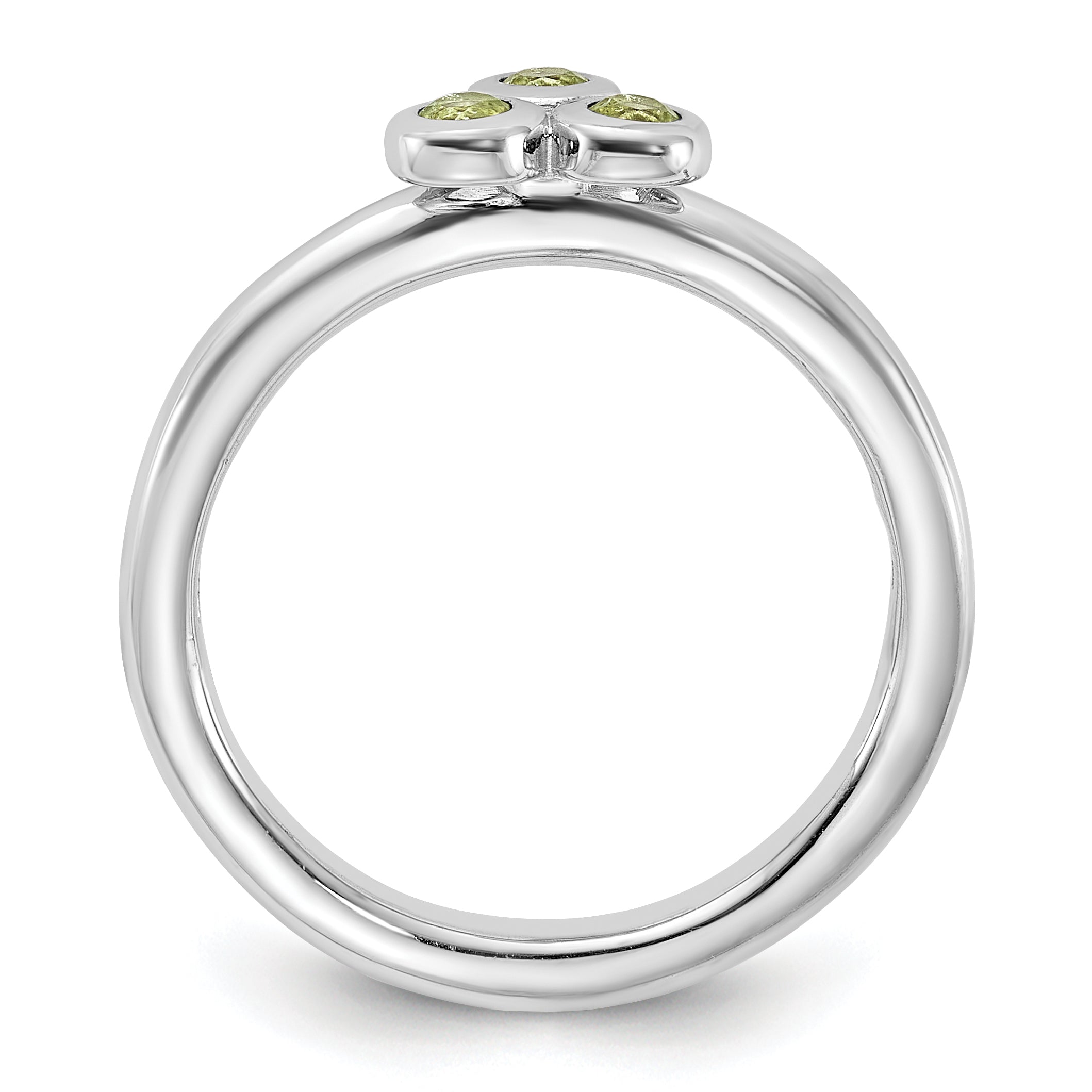Sterling Silver Rhodium-plated Peridot Ring Secondary image