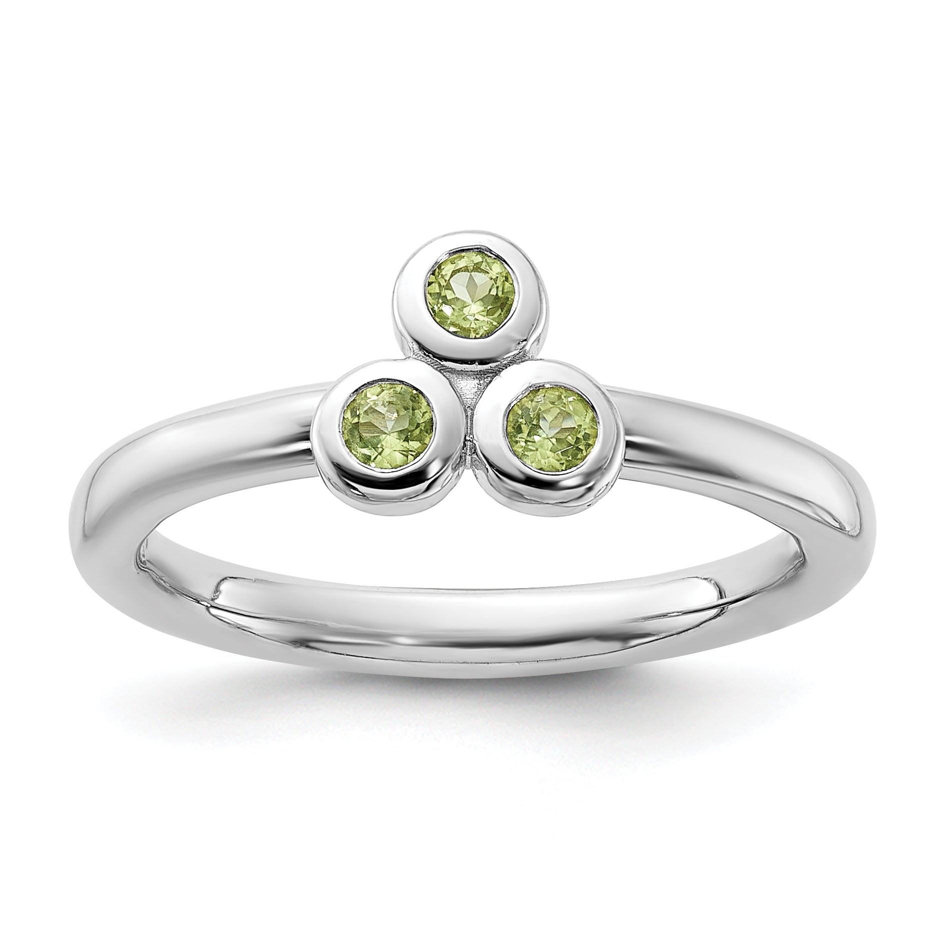 Sterling Silver Rhodium-plated Peridot Ring Main image