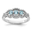 Sterling Silver Rhodium-plated Light Swiss Blue Topaz Ring