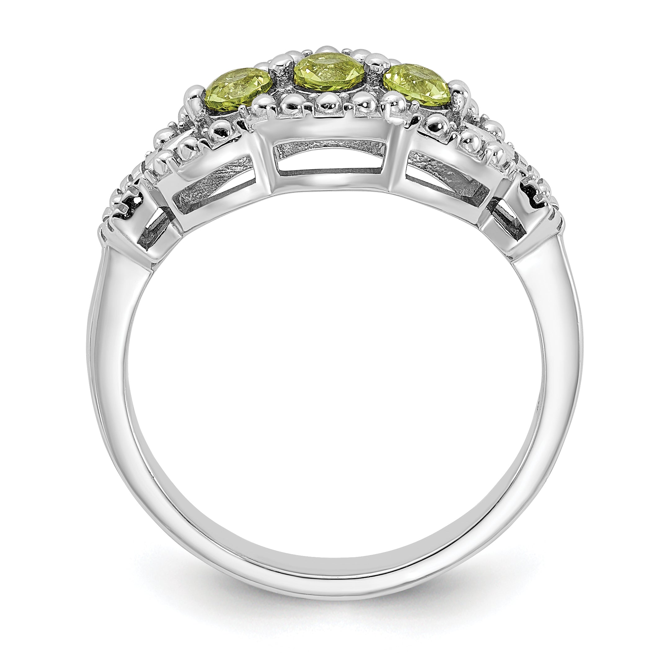 Sterling Silver Rhodium-plated Peridot Ring Secondary image